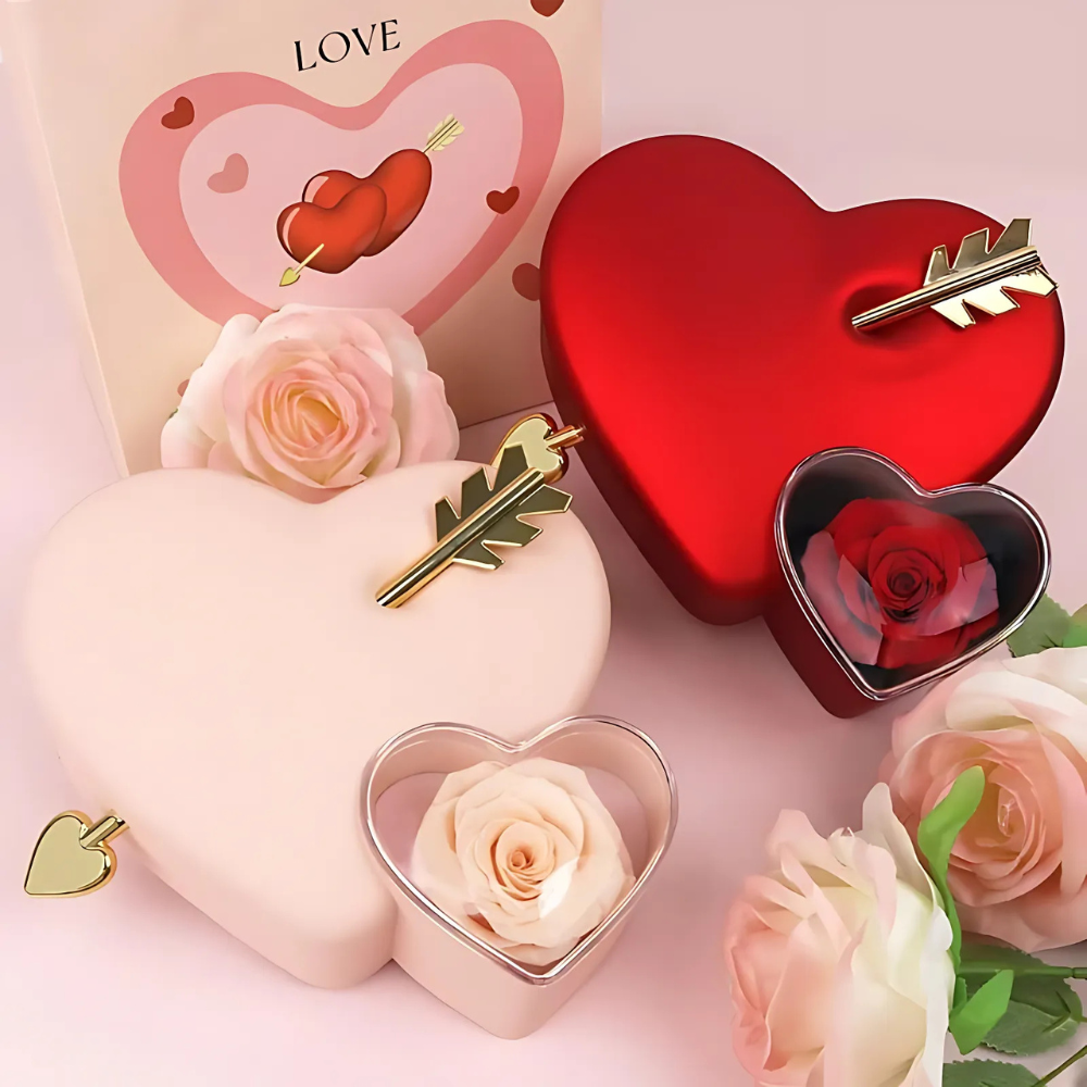 Rose Heart Gift Box with 100 Languages "I love You" Necklace - Lyvetta