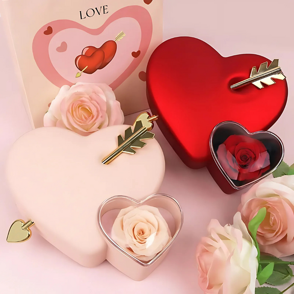 Rose Heart Gift Box with Vintage Heart Necklace - Lyvetta