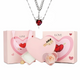  Pink Heart-Silver necklace