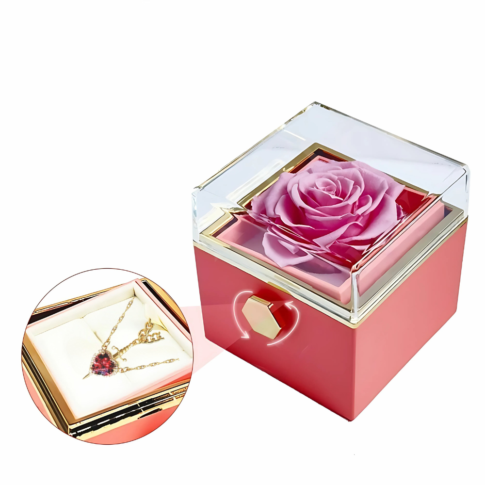 Eternal Rose Gift Box with Vintage Heart Necklace - Lyvetta