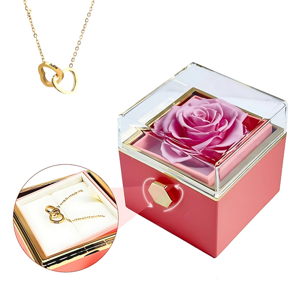 Eternal Rose Gift Box with Personalized Necklace - Lyvetta