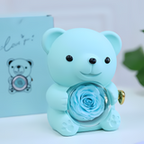 Rotating Rose Bear Gift Box with Vintage Heart Necklace - Lyvetta