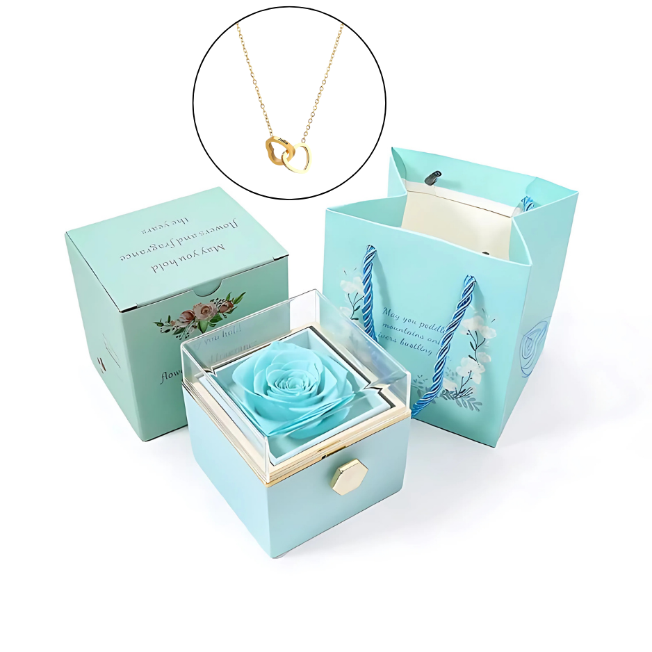 Eternal Rose Gift Box with Personalized Necklace - Lyvetta