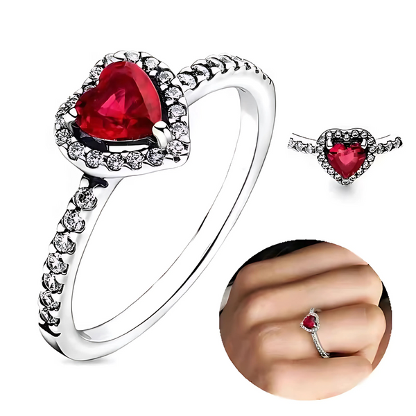 Ruby Glow Heart Ring - Lyvetta